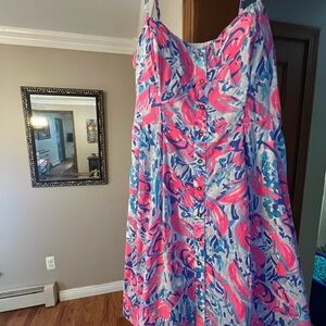 Lilly Pulitzer Vibrant Pink and Blue dress